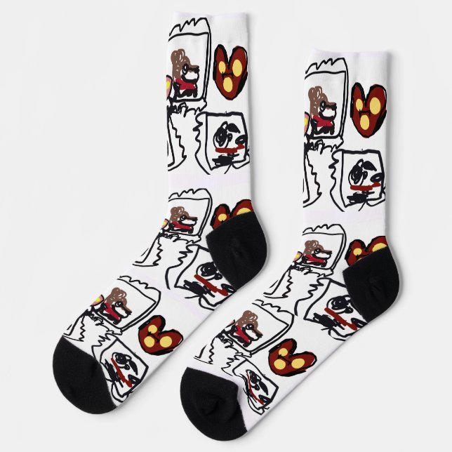 King Charles Spaniel-Herzen  Socken (Linkes Detail)