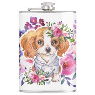 King Charles Spaniel mit Blume Klassische Tasse Flachmann