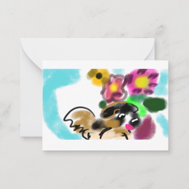 King charles spaniel  mitteilungskarte (Vorderseite)