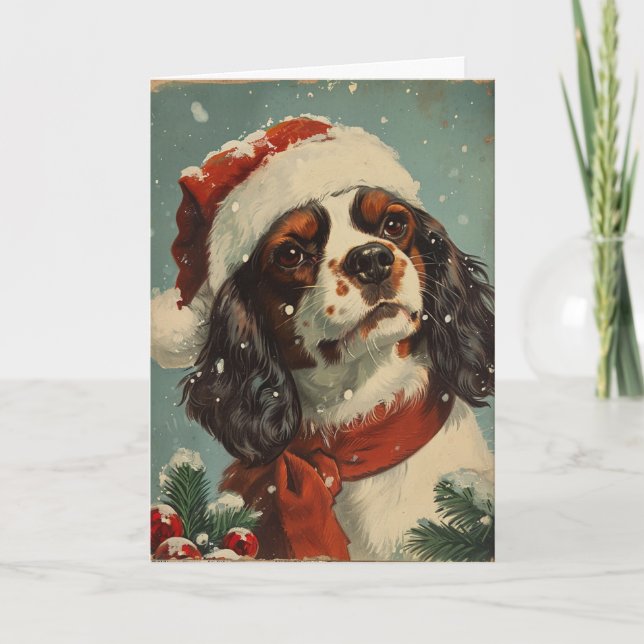 King Charles Spaniel personalisierte Weihnachten (Vorderseite)