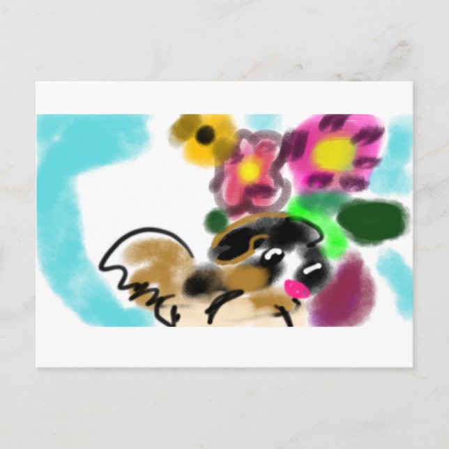 King charles spaniel  postkarte (Vorderseite)