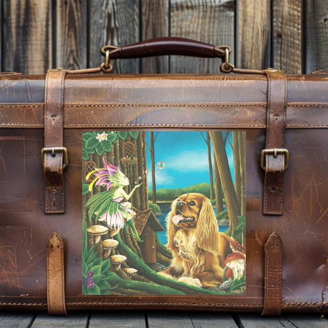 King Charles Spaniel Sprite Fantasy Aufkleber (Von Creator hochgeladen)