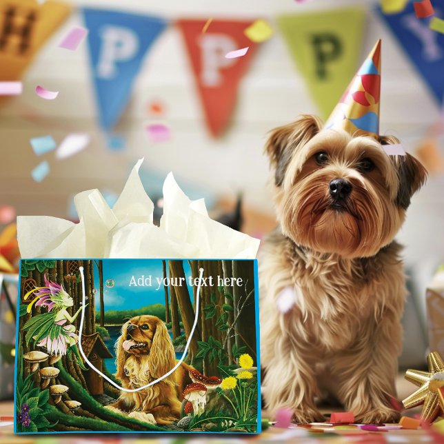 King Charles Spaniel Sprite Fantasy Große Geschenktüte (Von Creator hochgeladen)