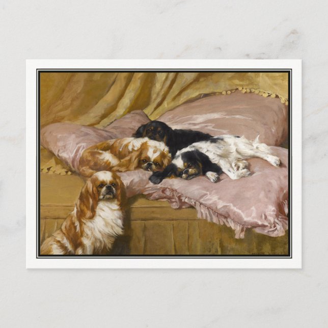 King Charles Spaniels von Arthur Wardle Postkarte (Vorderseite)