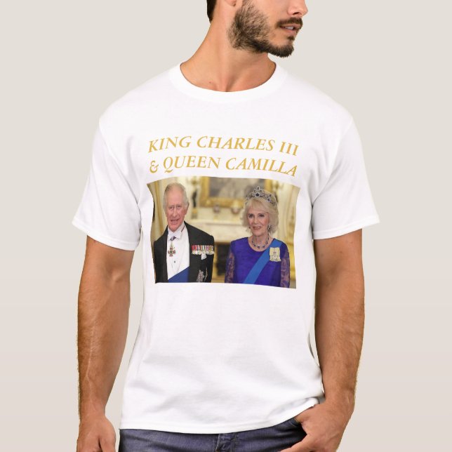 King Charles Third & Queen Camilla T-Shirt (Vorderseite)