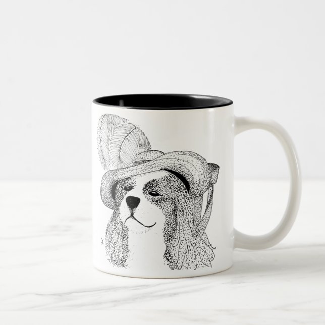 King Charles und Extravagant Hat Zweifarbige Tasse (Rechts)