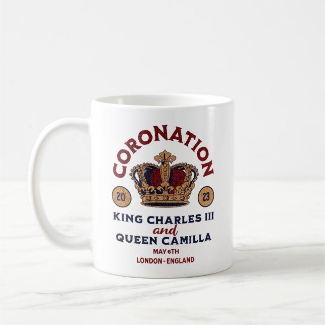 King Charles und Queen Camilla Coronation Kaffeetasse (Links)