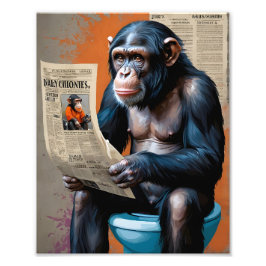 King Chimp Realismus trifft Pop Art Majestic Fotodruck