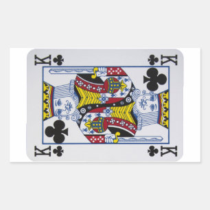 King Clovers (Clubs) spielen Kartenkleber Rechteckiger Aufkleber