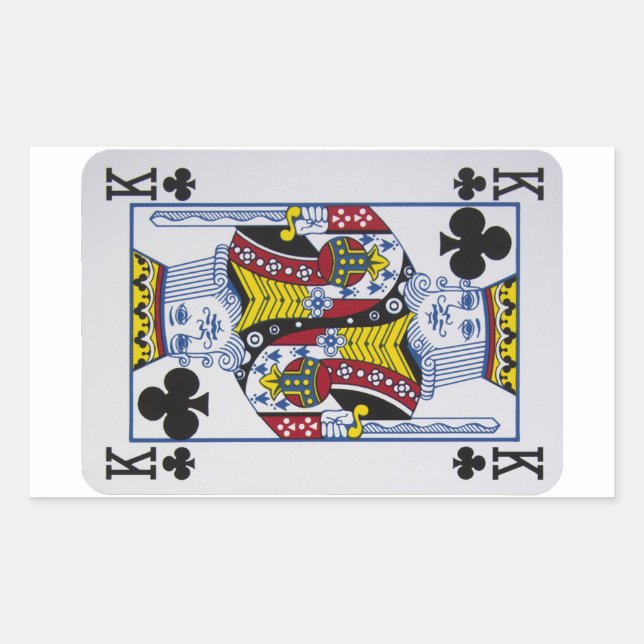 King Clovers (Clubs) spielen Kartenkleber Rechteckiger Aufkleber (Vorderseite)