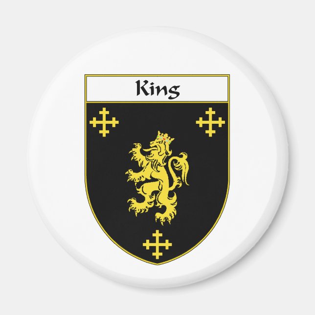 King Coat of Arms/Familienwappen Magnet (Vorne)