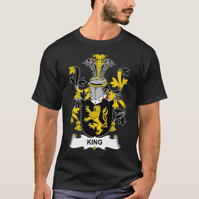 King Coat of Arms Familienwappen T-Shirt (Vorderseite)