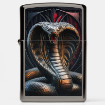 King Cobra Metal Graving Art #3 Zippo Lighter