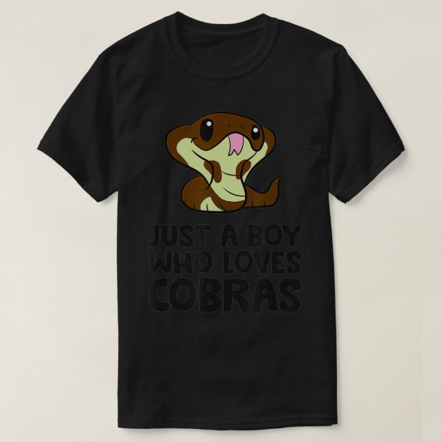 King Cobra Snake Nur ein Junge, der Cobras Lieben T-Shirt (Design vorne)