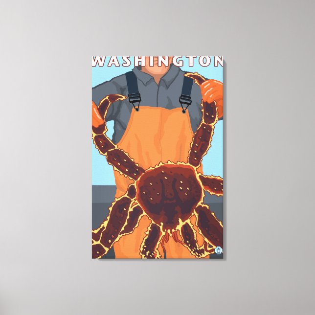 King Crab Fisherman - Washington Leinwanddruck (Vorderseite)