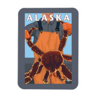 King Crab und Fisherman Vintage Travel Poster