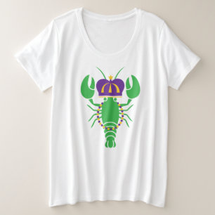 King Crawfish Mardi Gras Plus Größe Große Größe T-Shirt