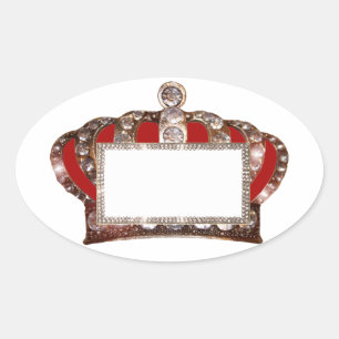 King Crown Labels zum Personalisieren Ovaler Aufkleber
