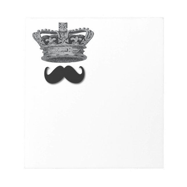 King Crown und Mustache Notizblock (Vorderseite)
