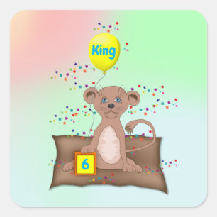 King Cub Quadratischer Aufkleber