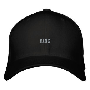 King Custom Schwarzer Vielseitiger Hutstil-Hut  Bestickte Baseballkappe
