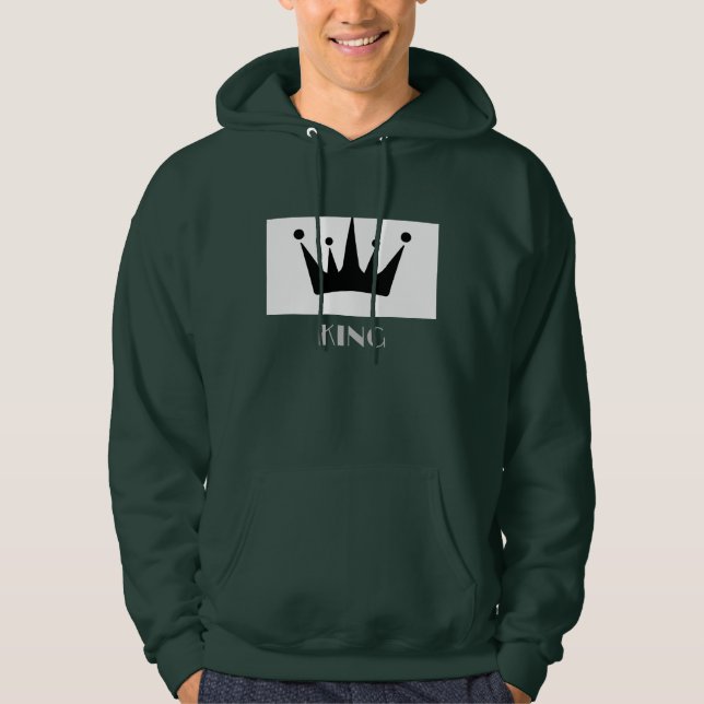 King Custom Text Crown Image Deep Forest Hoodie (Vorderseite)