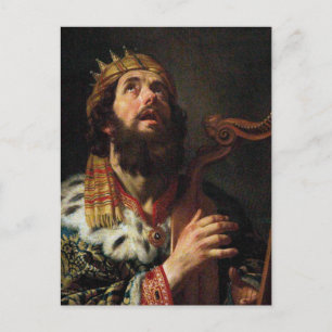 'King David Playing the Harp' Postkarte
