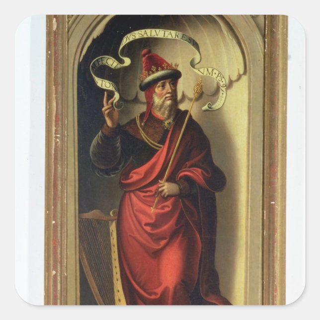 King David Quadratischer Aufkleber (Vorderseite)