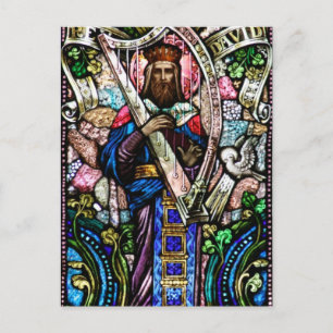 King David Stached Glass Art Postkarte