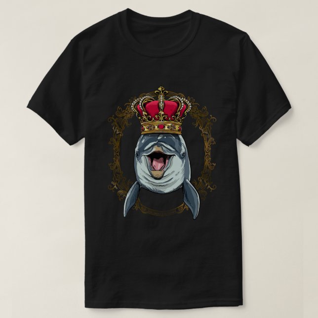 King Dolphin Wearing CrownQueen Dolphin Animal T-Shirt (Design vorne)