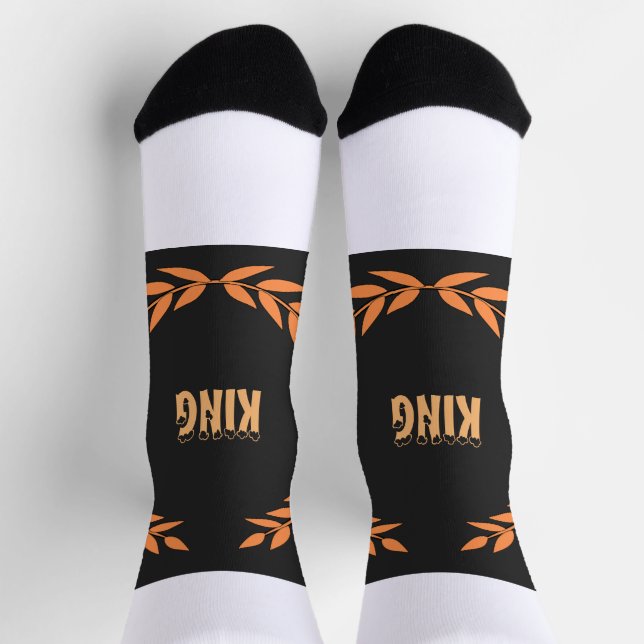 KING druckte Super Soft und Stretchy Premium Crew Socken (Oben)
