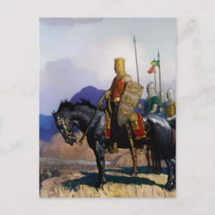 „King Edward beobachtet die Schlacht“ von NC Wyeth Postkarte