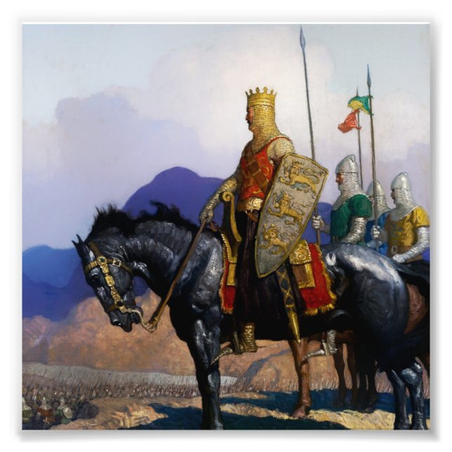 "King Edward Views the Battle" von NC Wyeth Fotodruck (Vorne)