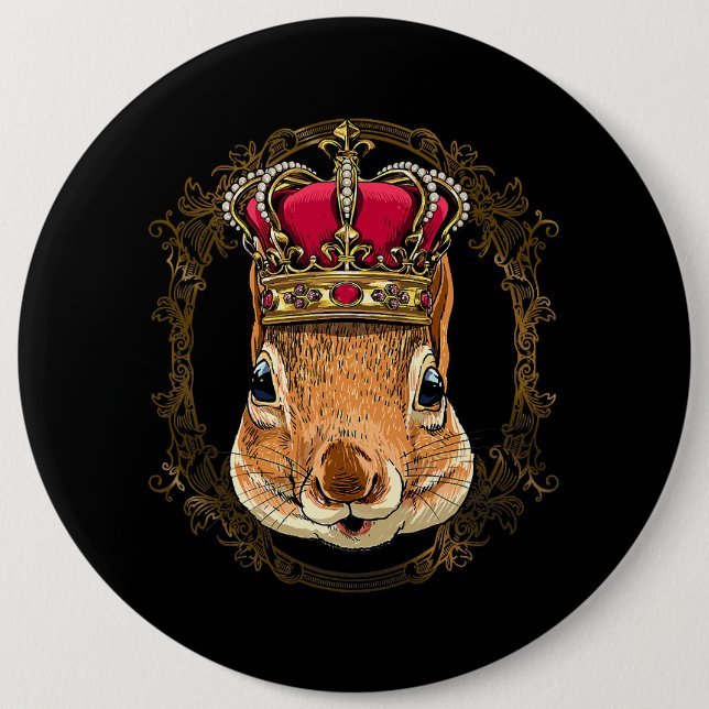 King Eichhörnchen mit CrownQueen Squirrel Tier 3 Button (Vorderseite)