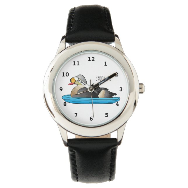 King eider bird Cartoon Armbanduhr (Vorderseite)