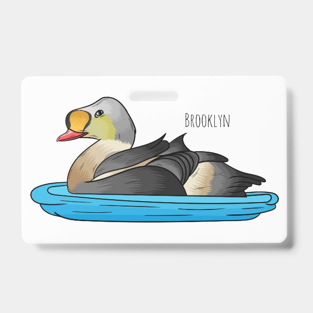 King eider bird Cartoon Ausweis (Vorderseite)