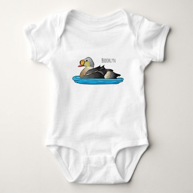 King eider bird Cartoon Baby Strampler (Vorderseite)