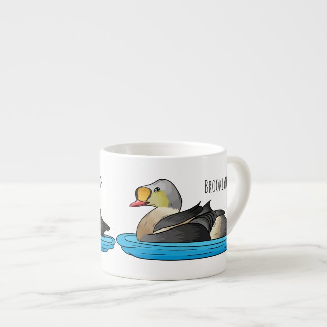 King eider bird Cartoon Espressotasse (Vorderseite Rechts)