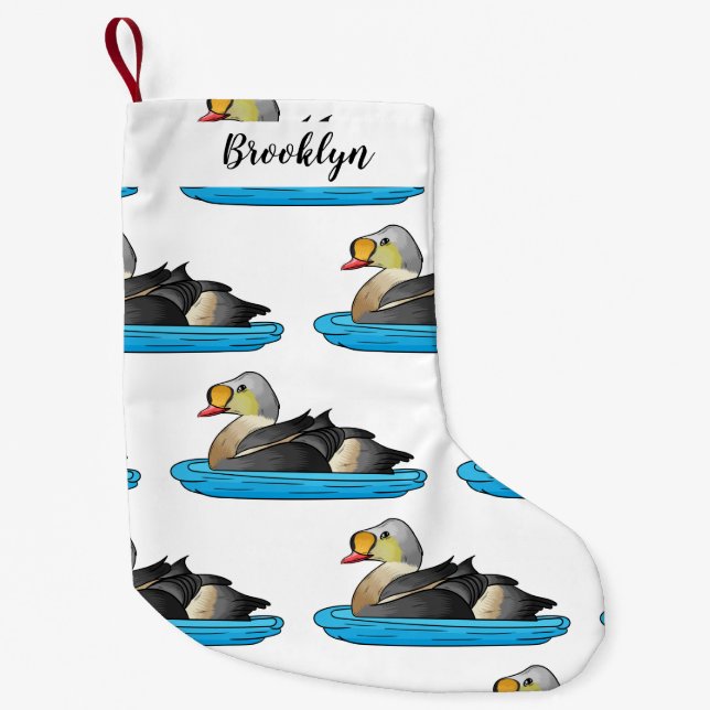 King eider bird Cartoon Kleiner Weihnachtsstrumpf (Vorderseite)