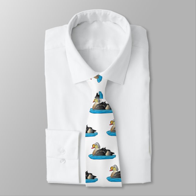 King eider bird Cartoon Krawatte (Gebunden)