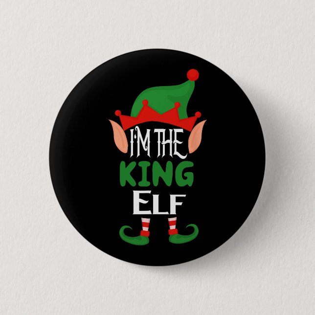 King Elf Costume Funny Matching Family Group Chris Button (Vorderseite)