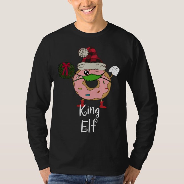 King Elf Quarantine Christmas  Donut 2020 Meme Men T-Shirt (Vorderseite)