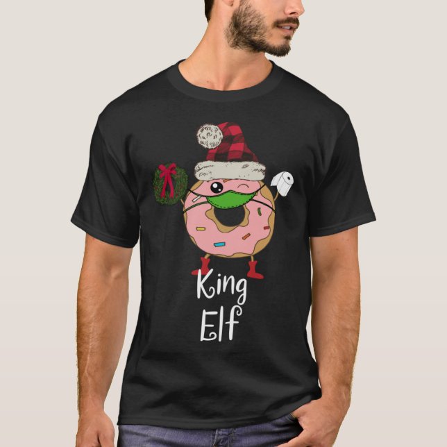 King Elf Quarantine Christmas  Donut 2020 Meme Men T-Shirt (Vorderseite)