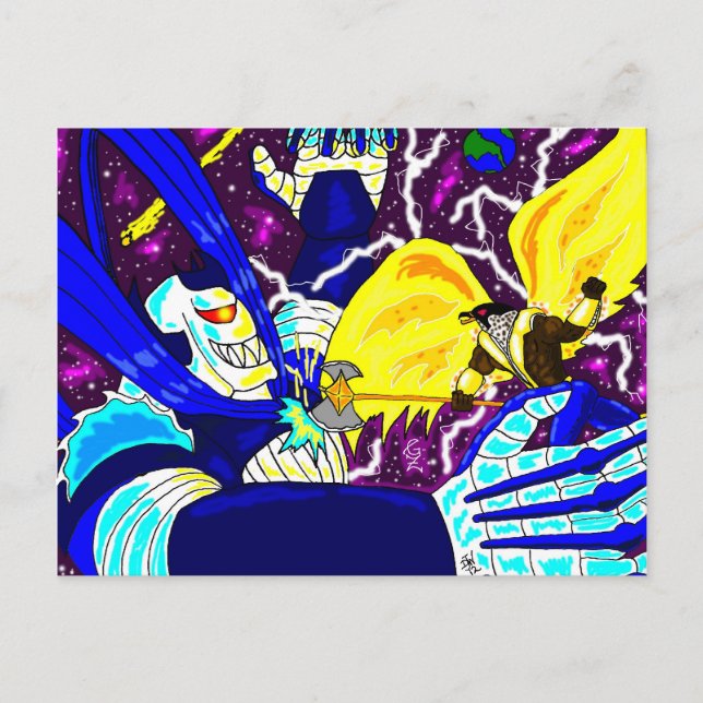 King Falcon vs Maniac Postcard Postkarte (Vorderseite)