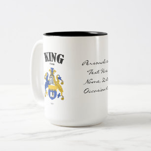 King Familienwappen, Translation & Meaning Zweifarbige Tasse