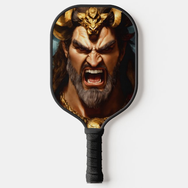 King Fighter Logo Black Pickleball Paddle Cover (Vorderseite)