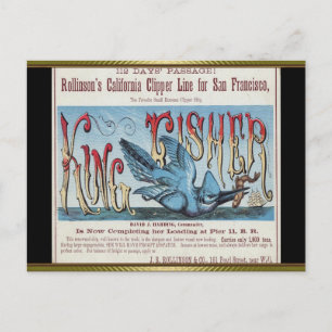 King Fisher Clipper Segeln Postkarte