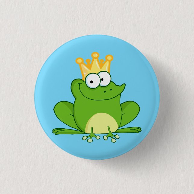 King Frog Niedlich Cartoon Animal Button (Vorderseite)