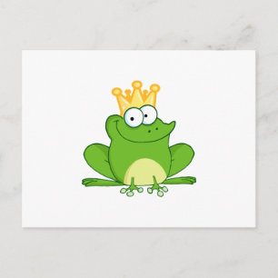 King Frogs Crown Green Niedlich Cartoon Animal Postkarte