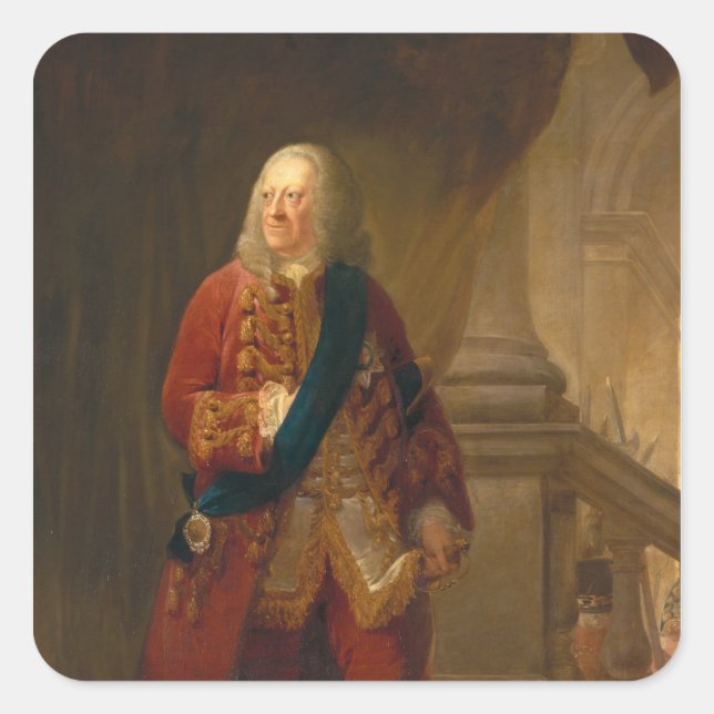 King George II., 1759 Quadratischer Aufkleber (Vorderseite)